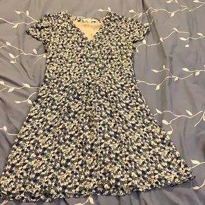 Boden blue and white print dress size 10R